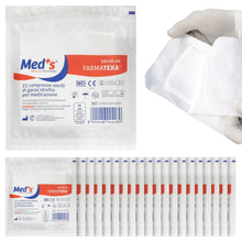 Carica l'immagine nel visualizzatore di Gallery, FARMACZABBAN 20 compresse di garza idrofila sterile in buste singole 10x10 cm, 25 strati, 100%
