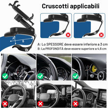 Carica l'immagine nel visualizzatore di Gallery, Supporto Telefono Auto, Porta Cellulare Auto 360 Gradi di Rotazione per GPS e smartphone da 4 a 7 pollici