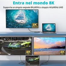 Carica l'immagine nel visualizzatore di Gallery, Cavo USB4 Thunderbolt 4 - 240W USB C a USB C per Ricarica, Dati 40 Gbps, HDR 8K @ 60Hz, 90 Gradi per Hub, Dock MacBook, 