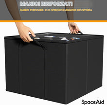 Carica l'immagine nel visualizzatore di Gallery, SpaceAid Organizer per scarpe per armadio, confezione da 2 contenitori pieghevoli per scarpe con divisori regolabili, adatti per 16-32 paia, nero