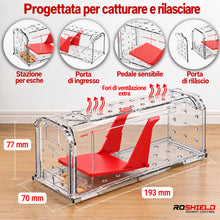 Carica l'immagine nel visualizzatore di Gallery, Roshield – 2 x Trappole umane per la cattura di topi (non adatte ai ratti), per uso interno ed esterno. Riutilizzabili, 