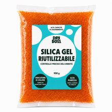 Carica l'immagine nel visualizzatore di Gallery, Silica gel riutilizzabile - DRYBOSS - Deumidificatore arancione rigenerabile con indicatore di saturazione per filamento