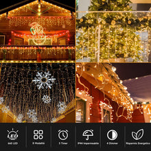 Carica l'immagine nel visualizzatore di Gallery, WOWDSGN Luci Natale Esterno Cascata 15M 660LED, Luci di Natale da Esterno, Tenda Luminosa Natale con Timer, 8 Modalità, 