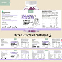Carica l'immagine nel visualizzatore di Gallery, Collagene in Caramelle Gommose con Magnesio e Acido Ialuronico Mora - 60 Pz