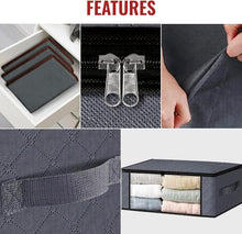 Carica l'immagine nel visualizzatore di Gallery, edihome, Scatole per Armadio, (3 unità), Contenitori Sottoletto, Salvaspazio, in Tessuto, Pieghevole, Scatole Vestiti Cambio Stagione (Grigio scuro, Pack di 3)