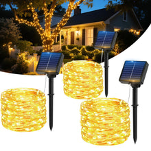 Carica l'immagine nel visualizzatore di Gallery, Luci Solari Esterno, [3 Pacchi]17M 150LED Catena Luminosa Esterno SolareIP65 lmpermeabili 8 Modalità Filo diRame Luci So