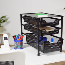 Carica l'immagine nel visualizzatore di Gallery, Relaxdays Scaffale Portaspezie con Cassetto, Organizer da Tavolo da Cucina o Scrivania Ufficio, HLP 35x28x42,5 cm, Nero