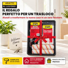 Carica l'immagine nel visualizzatore di Gallery, Fit For The Job Kit di decorazioni per la casa da 10 pezzi, vassoio per pittura e set di rulli con pennello, telo antipo