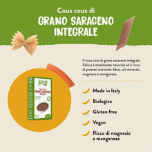 Carica l'immagine nel visualizzatore di Gallery, Felicia, Cous Cous di Grano Saraceno Integrale, Pasta Integrale Totalmente Naturale, Ricca Fonte di Fibre e di Sali Mine