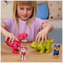Carica l'immagine nel visualizzatore di Gallery, Paw Patrol: The Dino Movie, Roaring Pup Pals Marshall, include un giocattolo dinosauro Rhubarb da 10,1 cm con suoni atti