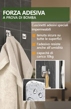 Carica l'immagine nel visualizzatore di Gallery, 4smile Ganci Adesivi, 6 pezzi Appendi Accappatoio Bagno, Acciaio inox, Porta Asciugamani Autoadesivo, Argento