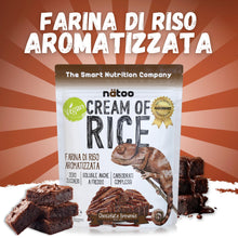 Carica l'immagine nel visualizzatore di Gallery, Nätoo Crema di Riso Palestra 1kg, Crema di Riso Aromatizzata Istantanea Gusto Chocolate Brownie, Cream of Rice Vegan Sen