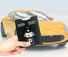 Carica l'immagine nel visualizzatore di Gallery, pubblimania Disco ORARIO Maxi Modello Lusso Tipo Carbonio - parcheggio Ora di Arrivo valido Tutta Europa. Ecopelle Morbi