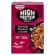 Carica l'immagine nel visualizzatore di Gallery, Cameo High Protein Muesli, Cereali Proteici Con Cioccolato Fondente, Croccanti Mandorle E Nocciole Tostate, Muesli Prote