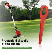 Carica l'immagine nel visualizzatore di Gallery, 100 pezzi lame di ricambio compatibili per tosaerba Einhell coltelli di ricambio tagliabordi in plastica…