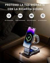 Carica l'immagine nel visualizzatore di Gallery, Tigratigro Caricatore Wireless per iPhone con Mag-Safe, 3 in 1 Ricarica Rapida Stazione Magnetica Pieghevole portatile C