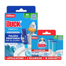 Carica l'immagine nel visualizzatore di Gallery, Duck Fresh Discs, Gel Igienizzanti WC, Marine, 1 Applicatore, 18 Dischi