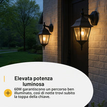 Carica l'immagine nel visualizzatore di Gallery, Brilliant 44282/06 Newport - Lampada da esterno in metallo e vetro, E27, 60 W, colore: Nero