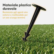 Carica l'immagine nel visualizzatore di Gallery, Fissaggio di ancoraggio a terra in plastica, 50 x – picchetti resistenti ai raggi UV, struttura a coste e ganci, testa l