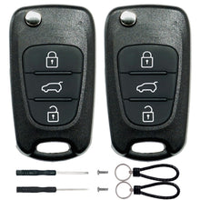 Carica l'immagine nel visualizzatore di Gallery, SUPALAND 2 Pezzi 3 Tasti Auto Guscio Chiave Telecomando con lama Per Hyundai i10 i20 i30 ix20 ix35 &amp; Kia Rio Pro Cee'd S
