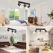Carica l'immagine nel visualizzatore di Gallery, Faretti da Soffitto Orientabili, GU10 Faretti LED da Soffitto Nero, Lampada Soffitto 3 Luci Moderni, Faretto da Parete I