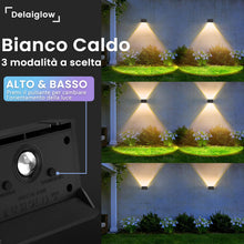 Carica l'immagine nel visualizzatore di Gallery, Lampada Solare da Esterno Up &amp; Down Set da 6 Luci Solari da Esterno Bianco Caldo 3000K Faretti Solari a LED da Esterno 1
