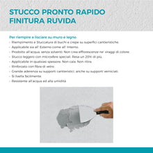 Carica l'immagine nel visualizzatore di Gallery, Aguaplast Rapid Fill, stucco in pasta pronto all'uso effetto intonaco per riempimenti. Colore grigio, essicazione rapida