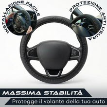 Carica l'immagine nel visualizzatore di Gallery, Coprivolante Auto in Pelle Diametro 38 cm Antiscivolo Copri Volante per Auto