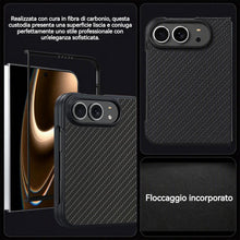 Carica l'immagine nel visualizzatore di Gallery, FAOMSEBS Cover per iPhone Duo, Texture Fibra di Carbonio