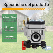 Carica l'immagine nel visualizzatore di Gallery, Carburatore Compatibile con Walbro Tipo WYJ 26cc-33cc Decespugliatori e Rasaerba con Pompa Primaria Distanziale Set di T