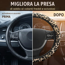 Carica l'immagine nel visualizzatore di Gallery, KOHVAN Coprivolante Auto Universale Leopardato, Copri Volante per Auto 38cm in Fibra Sintetica, Protezione Volante Antis