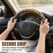 Carica l'immagine nel visualizzatore di Gallery, KOHVAN Coprivolante Auto Universale Leopardato, Copri Volante per Auto 38cm in Fibra Sintetica, Protezione Volante Antis