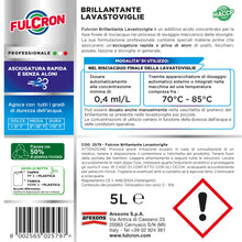 Carica l'immagine nel visualizzatore di Gallery, FULCRON Brillantante Lavastoviglie, Additivo Acido Concentrato, Assicura Un'Asciugatura Rapida e Senza Aloni, 5 L, Liqui