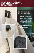 Carica l'immagine nel visualizzatore di Gallery, 4smile ganci adesivi bagno, set di 4, nero - Appendi porta asciugamani impermeabili, appendi accappatoio bagno e cucina 