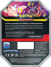 Carica l'immagine nel visualizzatore di Gallery, Pokémon: scatola da collezione Mega Chiarodiluna - Mega Gengar-Ex del GCC Pokémon (4 buste di espansione e 1 carta promo
