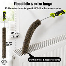 Carica l'immagine nel visualizzatore di Gallery, Spazzola pulisci termosifoni flessibile 81 cm con setole di cinghiale