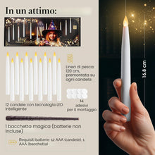 Carica l'immagine nel visualizzatore di Gallery, comforder 12 Candele LED Sospese con Bacchetta Telecomando, Timer 6h