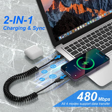 Carica l'immagine nel visualizzatore di Gallery, Cavo USB C e Lightning 4 in 1 [Certificato MFi] iPhone CarPlay e Android Auto, ricarica rapida e sincronizzazione dati d