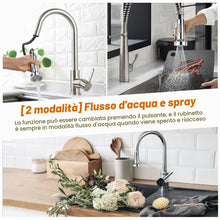 Carica l'immagine nel visualizzatore di Gallery, Doccetta Estraibile per Lavello, Soffione Rubinetto G 1/2 a 2 Modalità