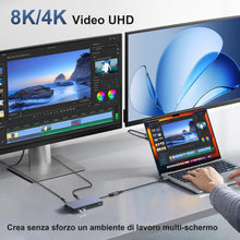 Carica l'immagine nel visualizzatore di Gallery, ZIKNYDO Prolunga USB C 2 metri,(USB C 3.2 Gen 2x2, PD3.1 240W 48V/5A), Video 8K@30Hz, 4K@60Hz/ 144Hz Cavo Prolunga type 