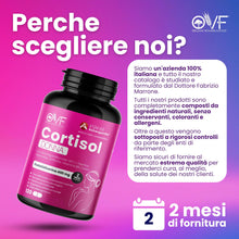 Carica l'immagine nel visualizzatore di Gallery, OVF Cortisol Donna Integratore con Fosfatidilserina Griffonia 5HTP Ashwagandha ksm-66 e L-Teanina 120 Capsule Supporto P