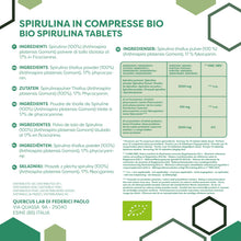 Carica l'immagine nel visualizzatore di Gallery, ERBOTECH Spirulina BIO in Compresse, Confezione da 200g, circa 800 Capsule, Alga 100% Biologica, Pura e Vegana, Fonte di