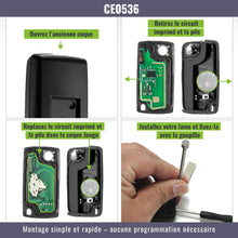 Carica l'immagine nel visualizzatore di Gallery, Jongo® CE0536 Guscio Chiave 2 Tasti Compatibile con Citroen C3 + Batteria