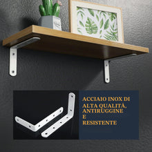 Carica l'immagine nel visualizzatore di Gallery, Sayayo Staffe per Mensole Bianche Staffe a L per Mensole Pesanti 4 Pezzi