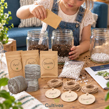 Carica l'immagine nel visualizzatore di Gallery, CULTIVEA® Set Erbe Aromatiche da Coltivare – Semi Basilico, Prezzemolo ed Erba Cipollina – Kit Aromatica con 3 Vasetti i