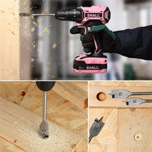 Carica l'immagine nel visualizzatore di Gallery, SHALL- Set di punte piatte per legno, 8 pezzi, codolo esagonale a cambio rapido da 1/4", Ø 6-32 mm, punta da trapano per