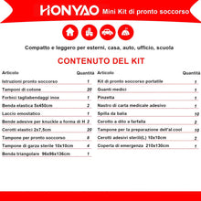 Carica l'immagine nel visualizzatore di Gallery, HONYAO® Kit di Pronto Soccorso Portatile 90 Pezzi, Mini Kit Primo Soccorso, Borsa Pronto Soccorso per Casa Auto Viaggio 