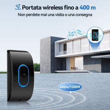 Carica l'immagine nel visualizzatore di Gallery, TECKNET Campanello Senza Fili, Portata 400m 60 Melodie 5 Livelli di Volume