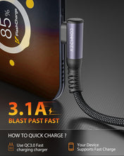 Carica l'immagine nel visualizzatore di Gallery, CONMDEX Cavo USB a USB C Corto Angolare USB3.1 Gen2 20CM 10Gbit/s Cavo Dati Tipo C Android Auto 3.1A QC3.0 da C a C Rica