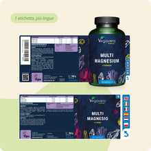 Carica l'immagine nel visualizzatore di Gallery, Vegavero Magnesio Completo Complex, con Vitamina B2 e B6, 4 Forme: Citrato + Bisglicinato + Malato + Taurato, 180 capsul